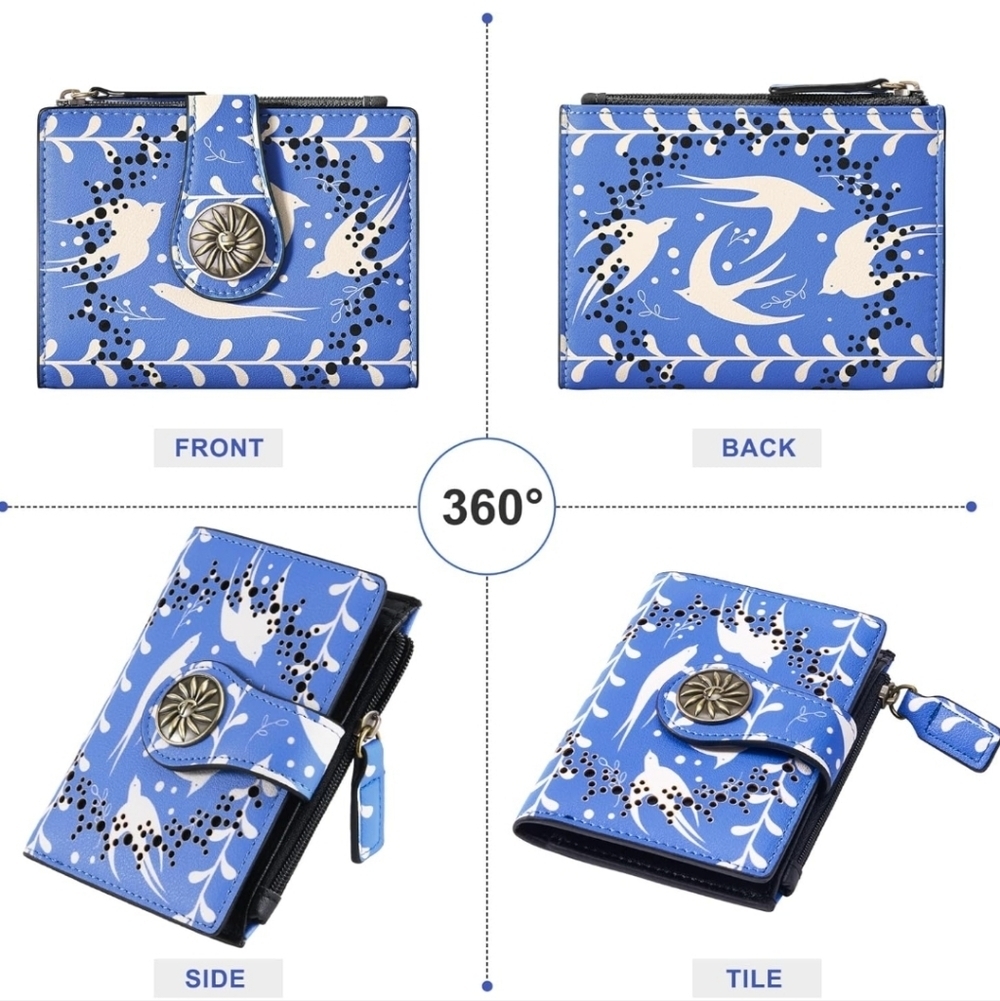 Blue Patterned Women's Wallet